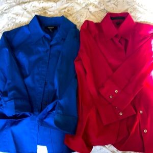 Express Button collar business casual shirts